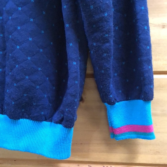 Vintage Gitano Quilted Button Down Cardigan Floral Liner Stripe Cuff Medium M - Picture 6 of 10